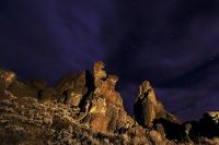 Night time shot of Little City of Rocks outside of Gooding Idaho